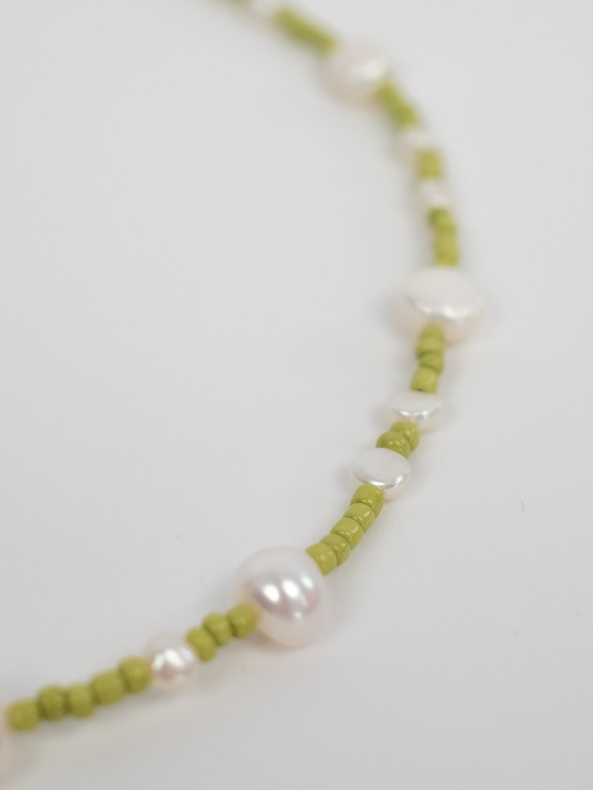 Handmade Mint Pearl Necklace