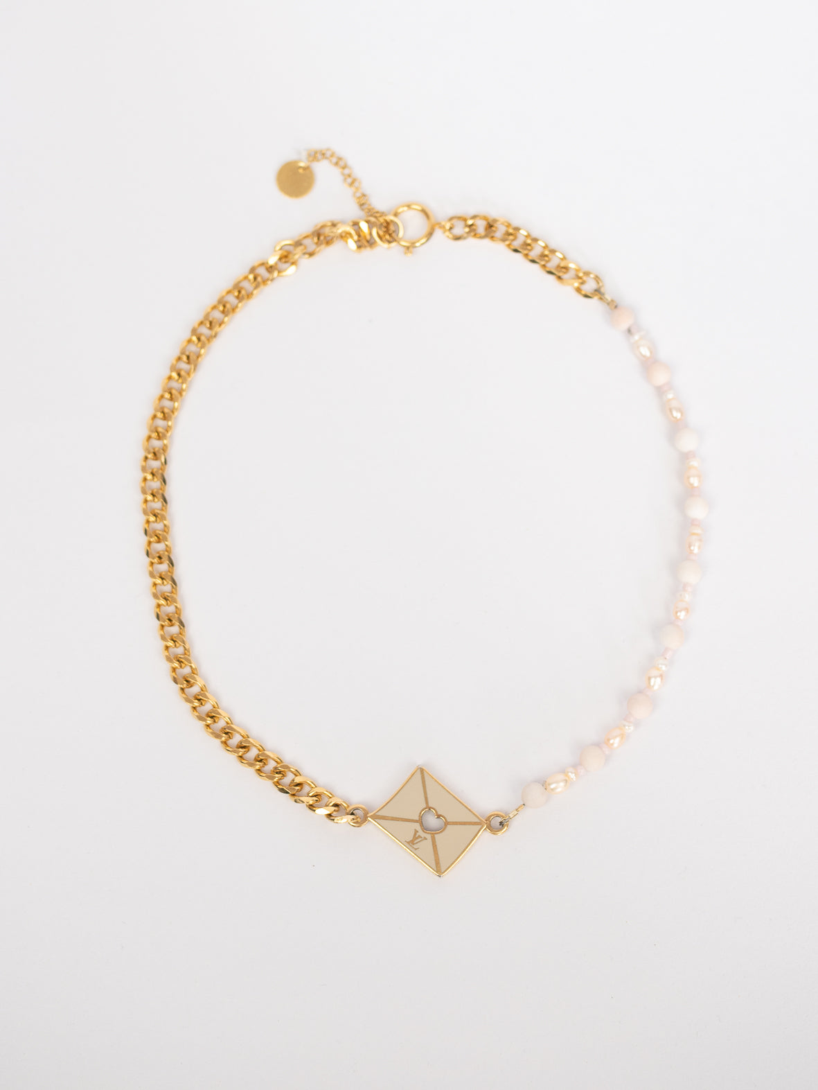 Reworked Louis Vuitton Designer Golden Glam Necklace